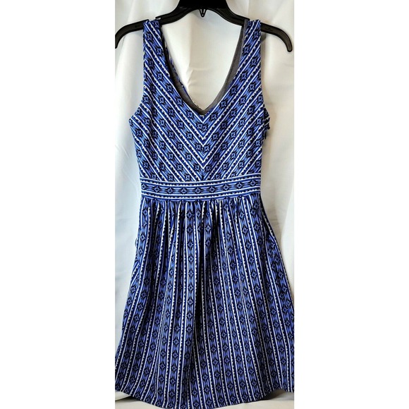 Anthropologie MAEVE Sleeveless Knit Dress Lazuli Tribal Print V-Neck Pockets 8 - Picture 3 of 6
